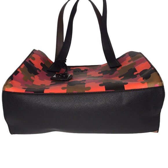 Sondra Roberts Squared Large Colorful Faux Leather Shoulder Bag Tote - Picture 8 of 16